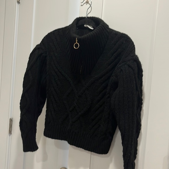 Mango Sweaters - Mango black sweater with zipper, size S